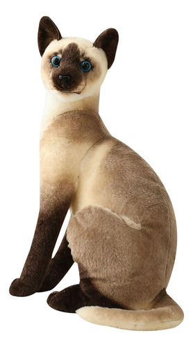 Simulación Suave Gatos Siameses Muñeca 25cm Estilod