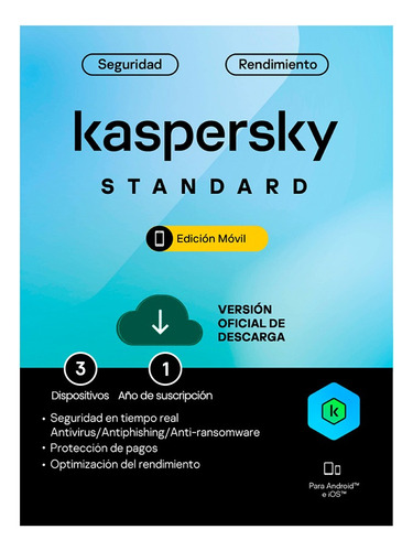 Kaspersky Standard Celular 3 Dispositivos 1 Año