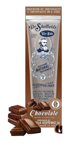 Pasta Dental Dr Shefields Natural Para Ninos Sabor Chocolate