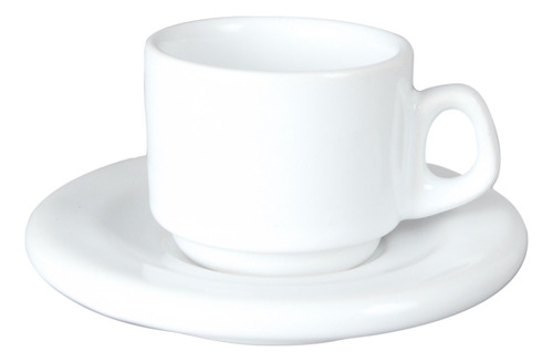 6 Tazas Y Platos Espresso 100 Ml Restaurante Y Cafeteria Color Blanco Terno Branco