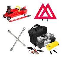 Comprar Kit Seguridad Auxilio Auto 4 En 1 Crique Compresor Llave Bal