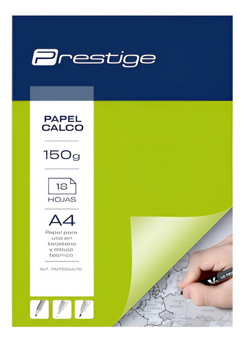 Paquete Papel Vegetal De Calco Formato A4 C 18 Hojas 150 Gr Color Trasparente
