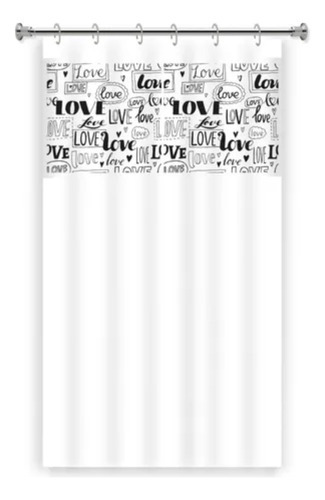 Cortina Box Pvc Antimofo Com Gancho 1,38 X 1,98 Love