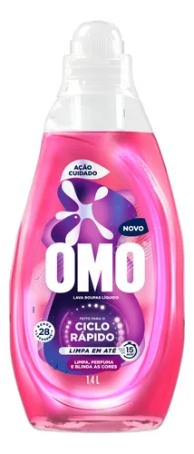 Lava-roupas Líquido Omo Ciclo Rápido Ação Cuidado 1,4l