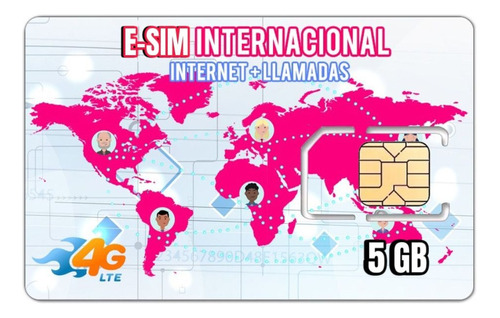 E-sim Prepago Internacional Internet  Velocidad 5g