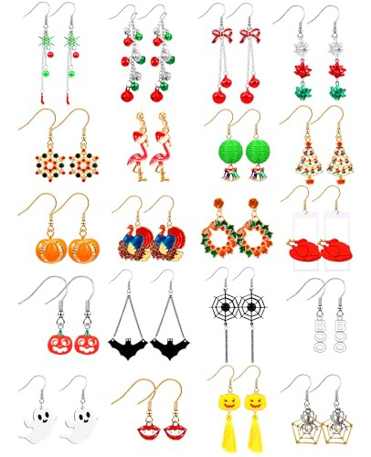 20 Pares De Pendientes De Halloween Para Vacaciones, Otoño, 