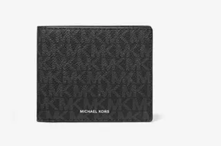 Carteira Masculina Michael Kors Cooper Couro Logo Preto