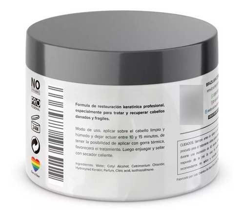 Concentrado de Keratina Brazilian 300ml para cabellos dañados y frágiles