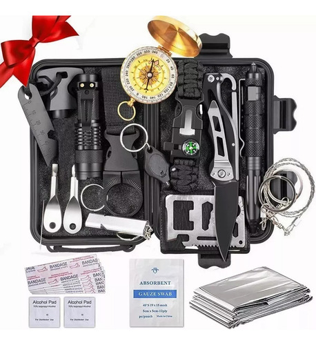 Kit De Herramientas De Supervivencia Para Campamento Color Negro