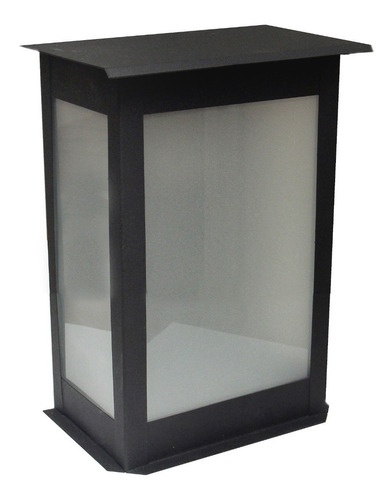 Aplique 3 Caras Farol Colonial 24cm Chapa Vidrio Esmerilado 