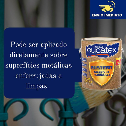 Tinta Rusterit Eucatex 3l Direto Na Ferrugem Resistente