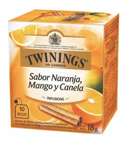 Te Twinings Naranja Mango Y Canela X 10 Saquitos