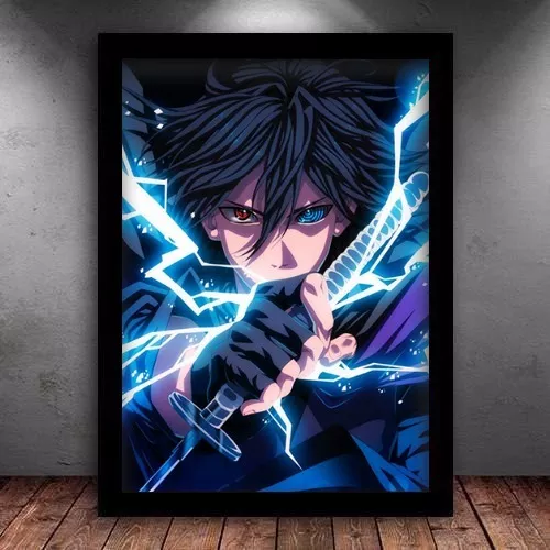 Quadro Decorativo Mosaico 3 peças Anime Naruto Personagens Sasuke