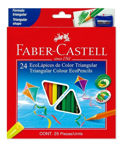 Colores Faber Castell Triangulares X24 Ecólogicos