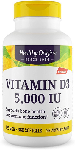 Vitamina D3 Ayuda Corazon Huesos 5,000iu 360 Tabletas Eg D31