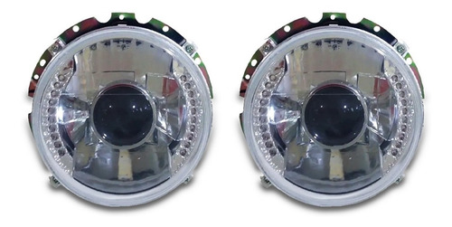 Imagen 1 de 6 de Par Faros Con Lupa Y Led Vocho Sedan Cromo