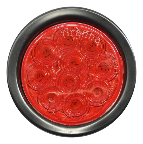 Plafon Redondo 4  Grommet 10led Rojo