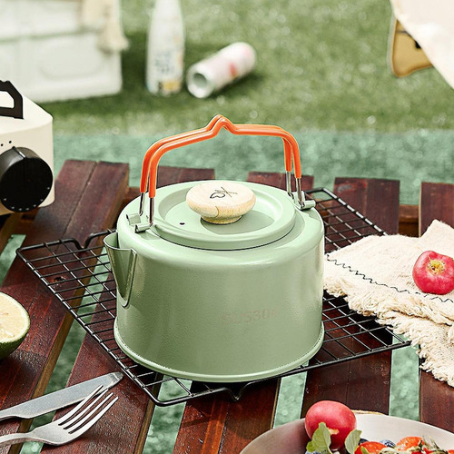 Camping Hervy Té Con Mango De Bebida 1.1 L Verátil Verde