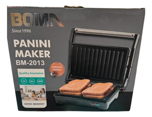 Máquina Para Hacer Panini Boma Bm-2013 Acero Inoxidable Color Plateado