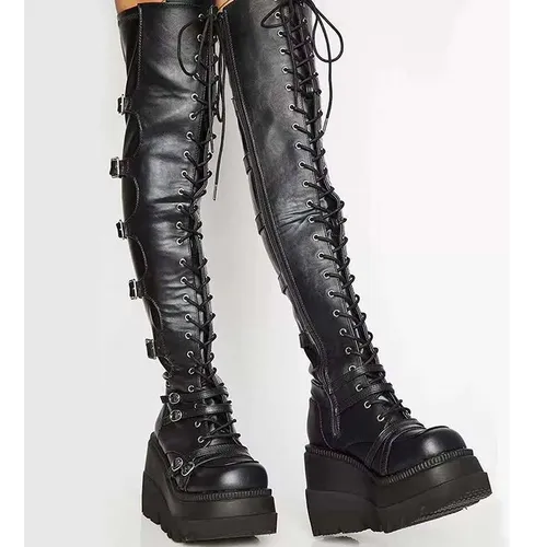 Bota cano alto plataforma sales
