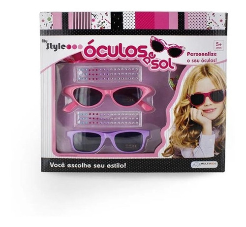 Oculos De Sol Meninas My Style Rosa/roxo Multikids - Br135