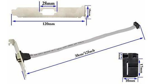 Adaptador Db9 Rs232 Para Placa Base, 1 Puerto, 10p, 12in