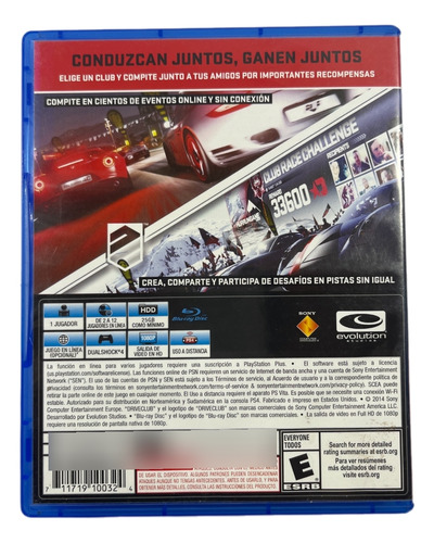 Driveclub, Evolution Studios, Playstatioin 4 Fisico (Reacondicionado)