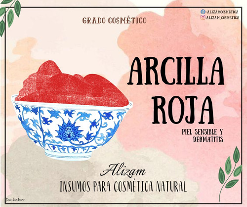 Arcilla Roja Cosmética 100% Natural 1000 Gramos