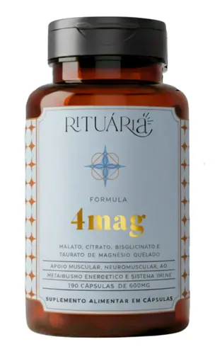 Suplemento Fórmula 4mag Magnésio Rituária 90 Dias 180 Cáps Sem Sabor