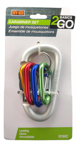 Llavero Aluminio Gancho Hook De Cierre Con 4x Mini Mosquetón