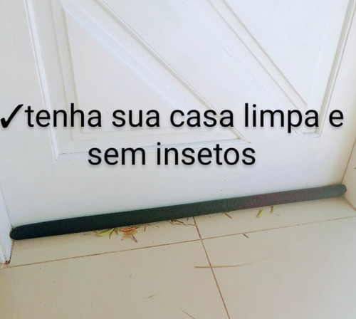 5 Protetor De Porta Rolinho Duplo C/inseto E Pó 95 Cm Preto.