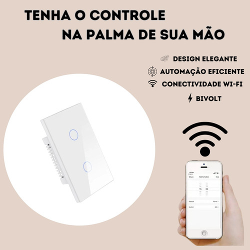 Interruptor Inteligente Wifi Touch Smart 3 Botoes Digital