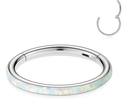 Funlmo Opal Cartilage Hoop Earring 316l Surgical Steel Conch