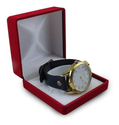 Caja De Terciopelo Cuadrada 9cms Reloj Pulsera Joya Elegante