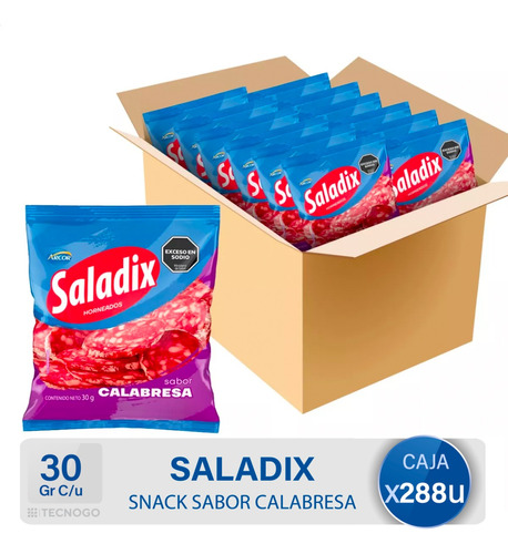 Caja Galletitas Saladix Sabor Calabresa Snack Pack Bulto 