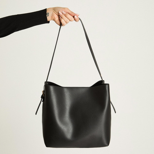 Cartera Rígida Con Un Strap Negro Accesorios Moda Mujer Negro