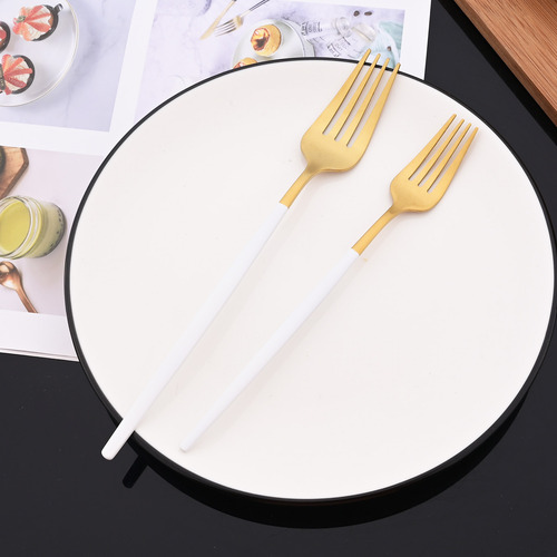 Tenedor De Mesa Y Vajilla De Acero Inoxidable, 6 Unidades, O