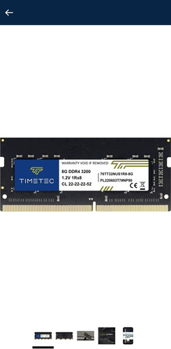 Imagen 2 de 2 de Memoria Ddr4 8gb 3200 Mhz Timetec Pc4-25600 260 Pines