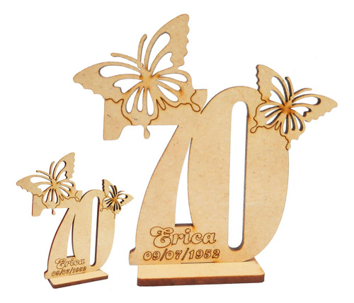 40 Souvenirs 70 Años Mariposas + 1 Central Personalizados !