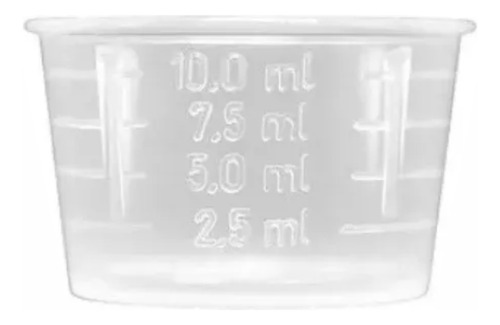 100 Copos De Medida Dosador Graduado 10ml Plástico Incolor 