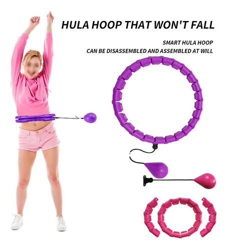 Hula Hoop Ajustable Inteligente, 24 Nudos Hula Hoops Fitness