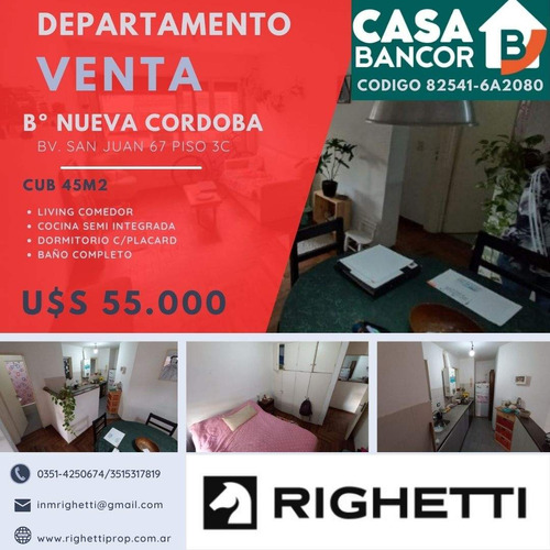 Vendo Departamento 1 Dormitorio Nueva Córdoba Zona Patio Olmos