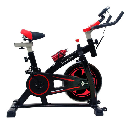Bicicleta Fija Spinning Gadnic Fit Pro Botellita Garantia Color Negro/Rojo