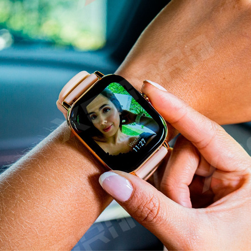 Imagen 2 de 8 de Reloj Inteligente Smartwatch Gold Rose Para Mujer Bluetooth