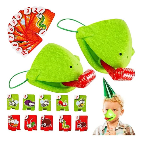 Juego Mesa Rana Camaleon Lengua Atrapa Cartas Insectos