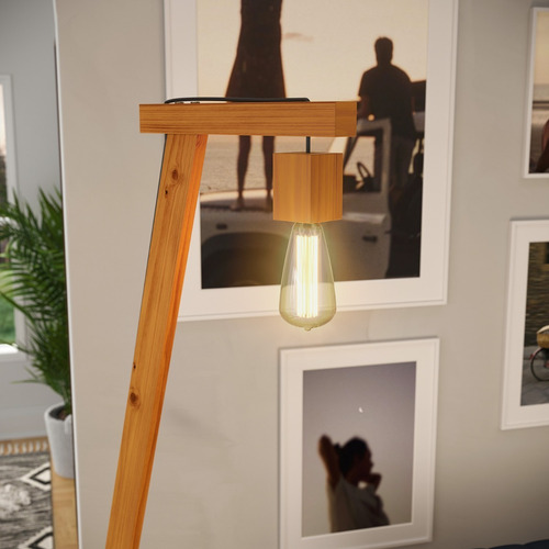 Luminária Piso Chão Com Regulagem Pelicano Decorativa Cúpula Não Tem Estrutura Amendoa Marrom Claro
