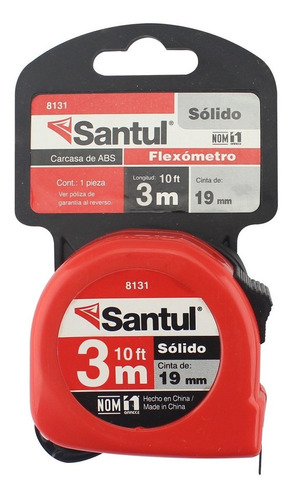 Flexómetro Cinta Métrica Santul 3 Mts Medición Sólido