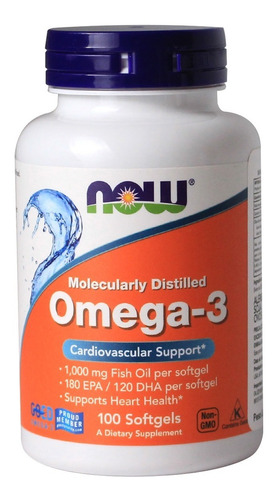 Omega 3 Now Foods 100 Softgels Epa Dha Importado Usa