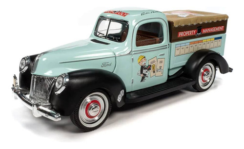 Miniatura Ford Truck C/ Figura 1940 Monopoly 1:18 Auto World