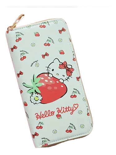 Carteras Largas Para Dama (disney-sanrio) Kitty Fresa Pu